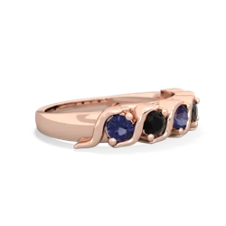 Lab Sapphire Anniversary Band 14K Rose Gold ring R2089