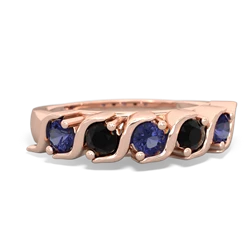 Lab Sapphire Anniversary Band 14K Rose Gold ring R2089