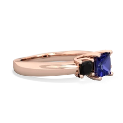 Lab Sapphire Three Stone Trellis 14K Rose Gold ring R4015