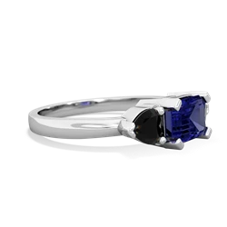 Lab Sapphire Three Stone 14K White Gold ring R5235