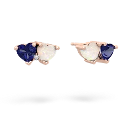 Lab Sapphire Sweethearts 14K Rose Gold earrings E5260