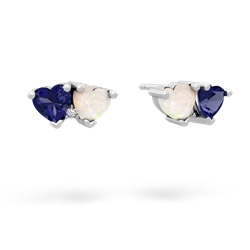 Lab Sapphire Sweethearts 14K White Gold earrings E5260