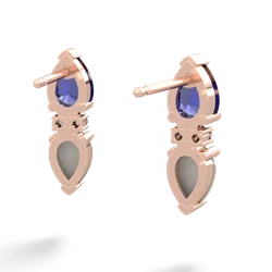 Lab Sapphire Bowtie Drop 14K Rose Gold earrings E0865