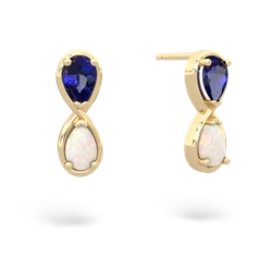 Lab Sapphire Infinity 14K Yellow Gold earrings E5050