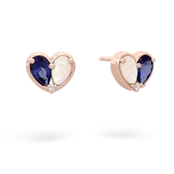 Lab Sapphire 'Our Heart' 14K Rose Gold earrings E5072