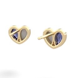 Lab Sapphire 'Our Heart' 14K Yellow Gold earrings E5072