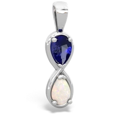 Lab Sapphire Infinity 14K White Gold pendant P5050