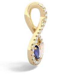 Lab Sapphire Pave Twist 'One Heart' 14K Yellow Gold pendant P5360