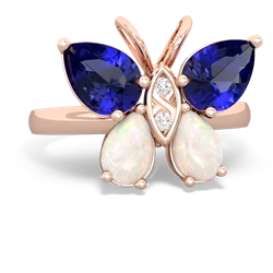 Lab Sapphire Butterfly 14K Rose Gold ring R2215