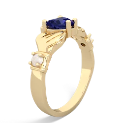 Lab Sapphire Claddagh Keepsake 14K Yellow Gold ring R5245