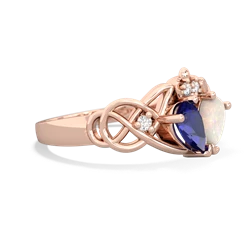 Lab Sapphire 'One Heart' Celtic Knot Claddagh 14K Rose Gold ring R5322