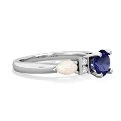 Lab Sapphire 6Mm Round Eternal Embrace Engagement 14K White Gold ring R2005