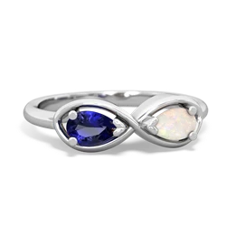 Lab Sapphire Infinity 14K White Gold ring R5050