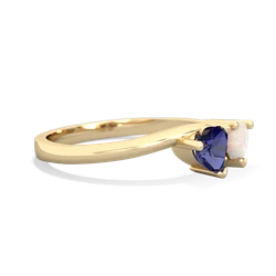 Lab Sapphire Sweethearts 14K Yellow Gold ring R5260