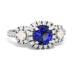 Lab Sapphire Regal Halo 14K White Gold ring R5350