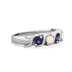 Lab Sapphire Anniversary Band 14K White Gold ring R2089