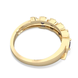 Lab Sapphire Anniversary Band 14K Yellow Gold ring R2089