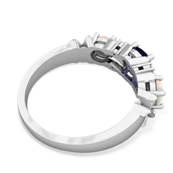 Lab Sapphire Hugs And Kisses 14K White Gold ring R5016