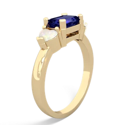 Lab Sapphire Three Stone 14K Yellow Gold ring R5235