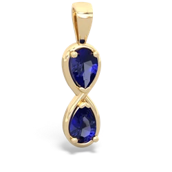 Lab Sapphire Infinity 14K Yellow Gold pendant P5050