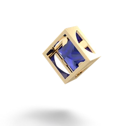 Lab Sapphire 6Mm Princess Slide 14K Yellow Gold pendant P3789