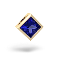 Lab Sapphire 6Mm Princess Slide 14K Yellow Gold pendant P3789