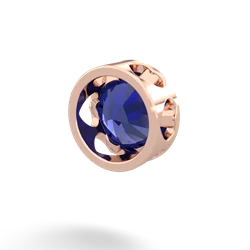 Lab Sapphire 8Mm Slide 14K Rose Gold pendant P3788