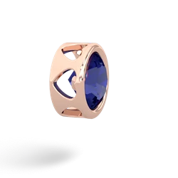 Lab Sapphire 8Mm Slide 14K Rose Gold pendant P3788