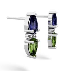 Lab Sapphire Bowtie Drop 14K White Gold earrings E0865