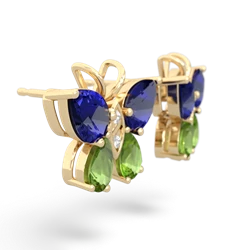 Lab Sapphire Butterfly 14K Yellow Gold earrings E2215