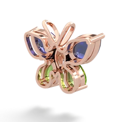 Lab Sapphire Butterfly 14K Rose Gold pendant P2215