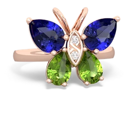 Lab Sapphire Butterfly 14K Rose Gold ring R2215