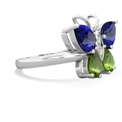 Lab Sapphire Butterfly 14K White Gold ring R2215