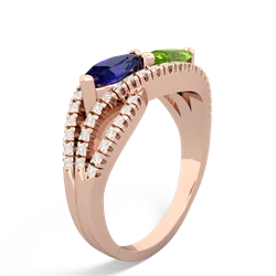 Lab Sapphire Diamond Rivers 14K Rose Gold ring R3070