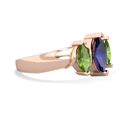 Lab Sapphire Three Peeks 14K Rose Gold ring R2433