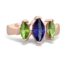 Lab Sapphire Three Peeks 14K Rose Gold ring R2433