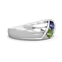 Lab Sapphire Men's Streamline 14K White Gold ring R0460