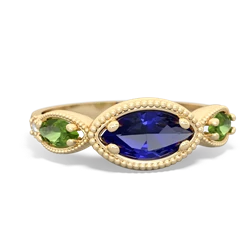 Lab Sapphire Milgrain Marquise 14K Yellow Gold ring R5700