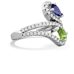 Lab Sapphire Diamond Dazzler 14K White Gold ring R3000