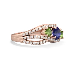 Lab Sapphire Three Stone Aurora 14K Rose Gold ring R3080