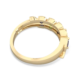 Lab Sapphire Anniversary Band 14K Yellow Gold ring R2089