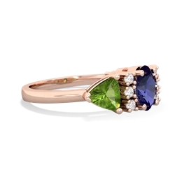 Lab Sapphire Antique Style Three Stone 14K Rose Gold ring R2186