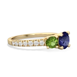 Lab Sapphire Pave Trellis 14K Yellow Gold ring R5500