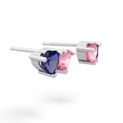 Lab Sapphire Sweethearts 14K White Gold earrings E5260