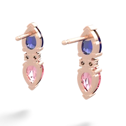 Lab Sapphire Bowtie Drop 14K Rose Gold earrings E0865