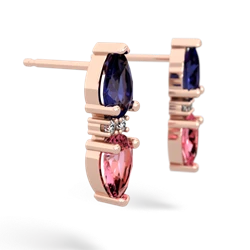 Lab Sapphire Bowtie Drop 14K Rose Gold earrings E0865