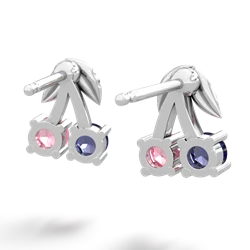 Lab Sapphire Sweet Cherries 14K White Gold earrings E7001