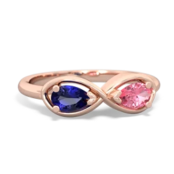 Lab Sapphire Infinity 14K Rose Gold ring R5050