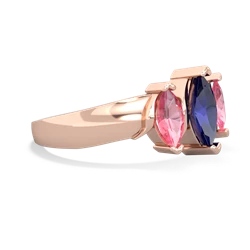 Lab Sapphire Three Peeks 14K Rose Gold ring R2433