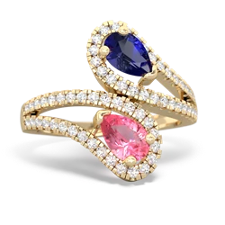 Lab Sapphire Diamond Dazzler 14K Yellow Gold ring R3000